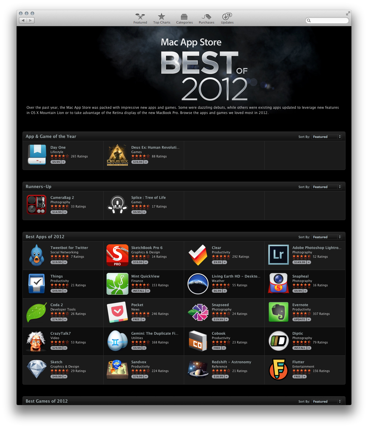 best 2012 games for mac